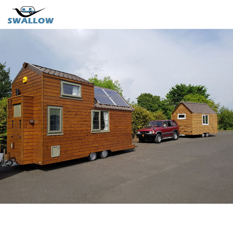 Manufacturer Prefab Tiny Modular Homes on Wheels Trailer with Stairs Ship