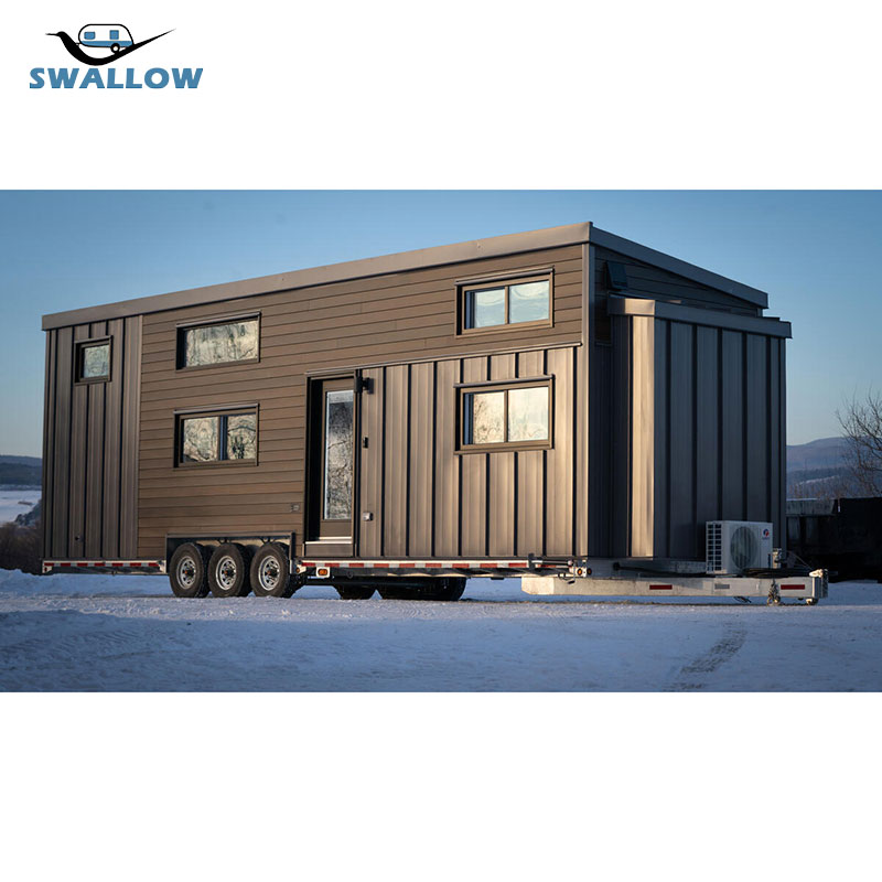 China Manufacturer Prefab Tiny Modular Homes on Wheels Trailer with Stairs Ship to USA